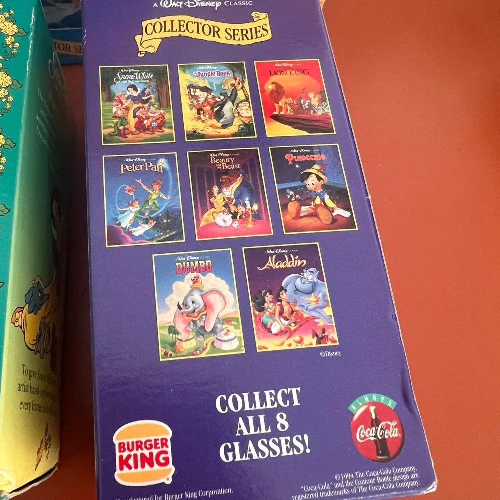 Vintage 1994 Disney Burger King Collector Series Glasses Set of 8 Lion King NIB